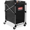 Rubbermaid Commercial 4-Bushel Collapsible X-Cart - 220 lb Capacity - 24.1" Length x 20.3" Width x 24" Height - Stainless Steel Frame - Black - 1 Each