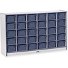 Jonti-Craft Rainbow Accents Cubbie-trays Storage Unit - 30 Compartment(s) - 35.5" Height x 57.5" Width x 15" Depth - Laminated, Chip Resistant - Navy 