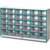 Jonti-Craft Rainbow Accents Toddler Single Storage - 30 Compartment(s) - 35.5" Height x 57.5" Width x 15" Depth - Laminated, Chip Resistant - Teal - R