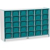 Jonti-Craft Rainbow Accents Cubbie-trays Storage Unit - 30 Compartment(s) - 35.5" Height x 57.5" Width x 15" Depth - Laminated, Chip Resistant - Teal 