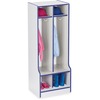 Jonti-Craft Rainbow Accents Double Coat Hooks Step Locker - 2 Compartment(s) - 50.5" Height x 20" Width x 17.5" Depth - Double Hook, Durable - Blue - 