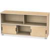 Jonti-Craft TrueModern Storage Shelves - 24" Height x 48.5" Width x 15" Depth - Durable, Yellowing Resistant, Rounded Corner, Sliding Door - Baltic - 