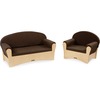 Jonti-Craft Komfy Sofa/Chair 2-piece Set - Rounded Edge - Material: Fabric, Foam, Acrylic - Finish: Baltic, Espresso - Comfortable, Durable, UV Resist