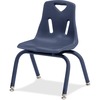 Jonti-Craft Berries Stacking Chair - Steel Frame - Four-legged Base - Navy - Polypropylene - 1 Each