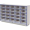 Jonti-Craft Rainbow Accents Cubbie Mobile Storage - 25 Compartment(s) - 35.5" Height x 60" Width x 15" Depth - Durable, Laminated - Blue - Hard Rubber