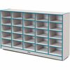 Jonti-Craft Rainbow Accents Cubbie Mobile Storage - 25 Compartment(s) - 35.5" Height x 60" Width x 15" Depth - Durable, Laminated - Teal - Hard Rubber