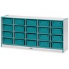 Jonti-Craft Rainbow Accents Cubbie Mobile Storage - 20 Compartment(s) - 29.5" Height x 24.5" Width x 15" Depth - Durable, Laminated - Teal - Hard Rubb