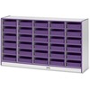 Jonti-Craft Rainbow Accents Mobile Paper-Tray Storage - 30 Compartment(s) - 35.5" Height x 60" Width x 15" Depth - Chip Resistant, Laminated - Purple 