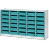 Jonti-Craft Rainbow Accents Mobile Paper-Tray Storage - 30 Compartment(s) - 35.5" Height x 60" Width x 15" Depth - Chip Resistant, Laminated - Teal - 