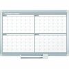 MasterVision Magnetic Gold Ultra 4 Month Planner - Monthly - 4 Month - Silver, White - Aluminum - 36" Height x 48" Width - Scratch Resistant, Ghost Re