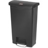 Rubbermaid Commercial Slim Jim Black 13G Front Step Can - 13 gal Capacity - 28.3" Height x 11.5" Width - Resin, Plastic, Poly - Black - 1 Each