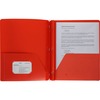 Business Source Letter Portfolio - 8 1/2" x 11" - 50 Sheet Capacity - 3 x Prong Fastener(s) - 2 Pocket(s) - Red - 1 Each