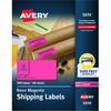 Avery&reg; High Visibility Neon Shipping Labels - 2" Width x 4" Length - Permanent Adhesive - Rectangle - Laser - Neon Magenta - Paper - 10 / Sheet - 