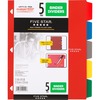 Five Star Multicolor 5-tab Binder Dividers - 5 x Divider(s) - 9.1" Divider Width x 11" Divider Length - 8.50" Width x 11" Length - 3 Hole Punched - Re