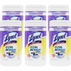Lysol Dual Action Wipes - For Multipurpose - Citrus Scent - 7" Length x 7.25" Width - 75 / Canister - 6 / Carton - Pre-moistened, Anti-bacterial - Whi