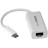 StarTech.com USB-C to Gigabit Ethernet Adapter - White - Thunderbolt 3 Port Compatible - USB Type C Network Adapter - Connect to a Gigabit network thr
