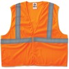 GloWear Class 2 Orange Super Econo Vest - Small/Medium Size - Orange - Reflective, Machine Washable, Lightweight, Hook & Loop Closure - 1 Each