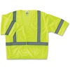 GloWear Class 3 Lime Economy Vest - Small/Medium Size - Lime - Reflective, Machine Washable, Lightweight, Pocket, Hook & Loop Closure - 1 Each