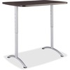 Iceberg Walnut Top Sit-to-Stand Table - Thermofused Melamine (TFM) Rectangle Top - Arch Base - 2 Legs - Adjustable Height - 36" to 42" Adjustment - 48