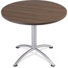 Iceberg iLand Round Hospitality Table - Round Top - Powder Coated Silver - Contemporary Style - 1.13" Table Top Thickness x 36" Table Top Diameter - 2