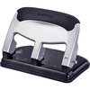 Bostitch EZ Squeeze 40-sheet 3-Hole Punch - 3 Punch Head(s) - 40 Sheet of 20lb Paper - 9/32" Punch Size - 7.4" x 3.1" - Black, Silver