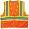 GloWear Class 2 Two-tone Orange Vest - Recommended for: Construction - Large/Extra Large Size - Zipper Closure - Polyester Mesh, Fabric - Orange, Lime