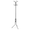 Lorell Tripod Base Coat Rack - 4 Hooks - 4 Pegs - for Coat, Jacket, Hat, Scarf - Metal - Silver - 1 Each