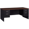 Lorell Fortress Modular Series Double-Pedestal Desk - 72" x 36" , 1.1" Top - 2 x Box, File Drawer(s) - Double Pedestal - Material: Steel - Finish: Wal