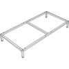Arold Cube 300 Base - 60.8" Width x 29.8" Depth x 7.8" Height - Metal - Metallic Silver