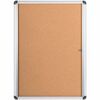 MasterVision Magnetic Ultra Slim Enclosed Board - 36.60" Height x 26.40" Width x 0.70" Depth - Natural Cork Surface - Magnetic, Resilient, Locking Doo