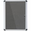 MasterVision Magnetic Gray Fabric Enclosed Board - 36.60" Height x 26.40" Width x 0.70" Depth - Gray Fabric Surface - Magnetic, Lock, Reinforced Corne