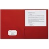 Sparco Letter Pocket Folder - 8 1/2" x 11" - 2 Internal Pocket(s) - Red - 25 / Box