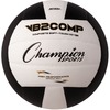 Champion Sports Composite Volleyball Black - 8.25" - Synthetic Leather - Black, White - 1  Each