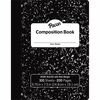 Pacon Composition Book - 100 Sheets - 200 Pages - Wide Ruled - 0.38" Ruled - Red Margin - 9.75" x 7.5" x 0.1" - White Paper - Black Marble Cover - Dur