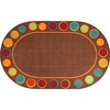 Flagship Carpets Calm Sitting Spots Oval Rug - Classic - 99.96" Length x 72" Width - Oval - Multicolor - Nylon