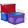 Storex 3 Piece Cube Storage Bins - External Dimensions: 14.3" Width x 17.3" Depth x 10.5" Height - Stackable - Plastic - Assorted Bright - For File - 