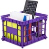 Storex Storage Crate - External Dimensions: 14.3" Width x 17.3" Depth x 11.2" Height - Stackable - Assorted - For File, Classroom Supplies - Recycled 