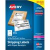 Avery&reg; Shipping Labels with Receipt, 5-1/16" x 7-5/8" 100 Count (27900) - 7 5/8" Length - Permanent Adhesive - Rectangle - Laser, Inkjet - White -