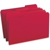 Business Source 1/3 Tab Cut Legal Recycled Top Tab File Folder - 8 1/2" x 14" - Top Tab Location - Assorted Position Tab Position - Red - 10% Recycled