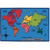 Carpets for Kids Value Line World Map Design Rug - 12 ft Length x 96" Width - Rectangle - Assorted