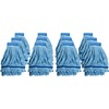 Genuine Joe Microfiber Wet Mophead Refill - Small - Absorbent, Launderable, Durable - MicroFiber - Blue - 12 / Carton