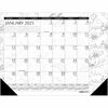 House of Doolittle Doodle Monthly Desk Pad - Julian Dates - Monthly - 12 Month - January - December - 1 Month Single Page Layout - Desk Pad - Black/Wh