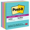 Post-it&reg; Super Sticky Lined Notes - Supernova Neons Color Collection - 540 x Multicolor - 4" x 4" - Rectangle - 90 Sheets per Pad - Ruled - Aqua S