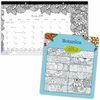 Blueline DoodlePlan Compact Desk Pad - Botanica - Monthly - January 2024 till December 2024 - 1Month Single Page Layout - Desk Pad - White - Chipboard
