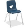 Lorell 14" Seat-height Student Stack Chairs - Four-legged Base - Navy - Polypropylene - 4 / Carton