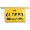 Rubbermaid Commercial Closed For Cleaning Safety Sign - 6 / Carton - Closed for Cleaning Print/Message - 50" Width x 13" Height x 1" Depth - Rectangul