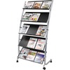 Alba Large Mobile Literature Display - 350 x Sheet - 5 Compartment(s) - Compartment Size 12.99" x 28.35" - 65.4" Height x 32.3" Width x 20.1" DepthFlo