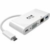 Tripp Lite by Eaton USB-C Multiport Adapter, VGA, USB 3.x (5Gbps) Hub Port, Gigabit Ethernet and 60W PD Charging, White - for Notebook/Tablet PC - 2 x