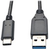 Eaton Tripp Lite Series USB-C to USB-A Cable (M/M), USB 3.2 Gen 2 (10 Gbps), Thunderbolt 3 Compatible, 3 ft. (0.91 m) - 3 ft USB Data Transfer Cable f