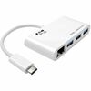 Eaton Tripp Lite Series 3-Port USB 3.x (5Gbps) Hub with LAN Port, USB-C to 3x USB-A Ports and Gigabit Ethernet, White - USB Type C - External - 3 USB 